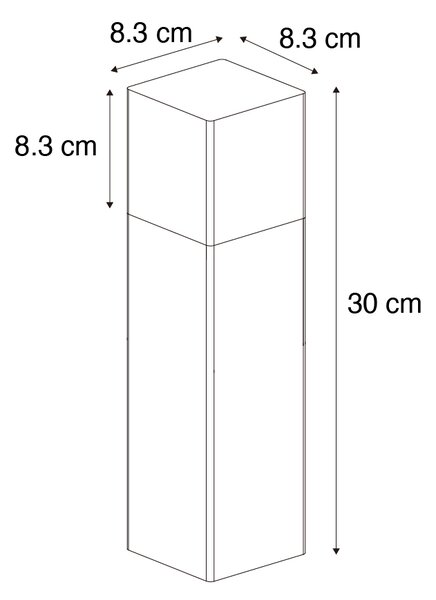 Stojaca vonkajšia lampa čierna s dymovým tienidlom 30 cm - Dánsko