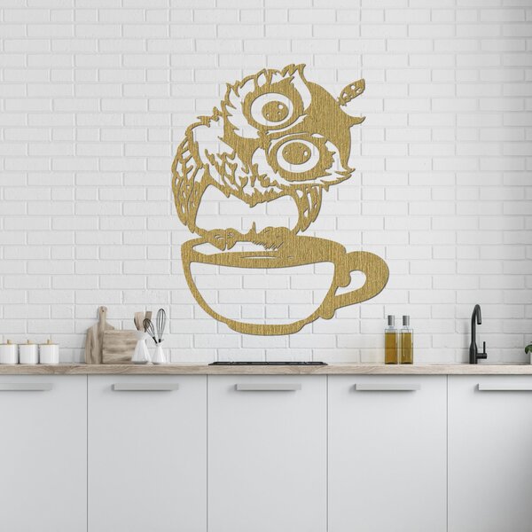 Roztomilý obraz na stenu sova v šálke | ROZALKA: Preglejka Topoľ - Honey 3071 40 x 50 cm 4116-79775 PR0438