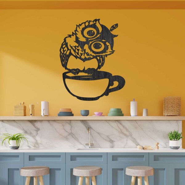 Roztomilý obraz na stenu sova v šálke | ROZALKA: Preglejka Topoľ - Honey 3071 40 x 50 cm 4116-79775 PR0438