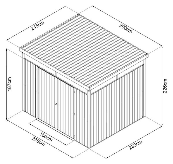Záhradný domček so svetlíkmi Avenberg MAGNUS 2.5 x 2.9 m - Premium