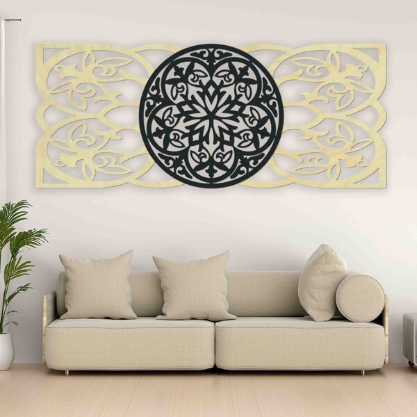 Luxusný obraz - Mandala na stenu - MIRAGE: Prírodná preglejka - Topoľ natural 37 x 90 cm 4177-65295 PR0313-A