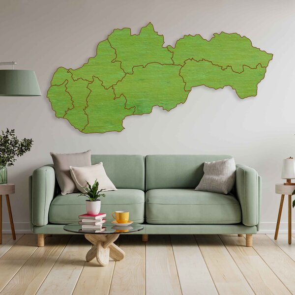 Drevená nástenná mapa Slovensko - 8 dielikov | SENTOP M001: Prírodná preglejka - Topoľ natural 45 x 90 cm 4179-65438 M001