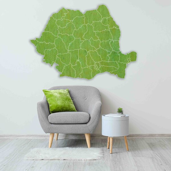 Drevená mapa na stenu Rumunsko - ROMA: Prírodná preglejka - Topoľ natural 40 x 58 cm 4184-65846 M006