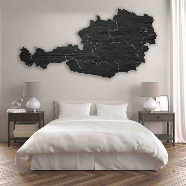 Drevená mapa na stenu Rakúsko - 10 ks | SENTOP M008: Preglejka - Biela farba 40 x 80 cm 4186-66103 M008