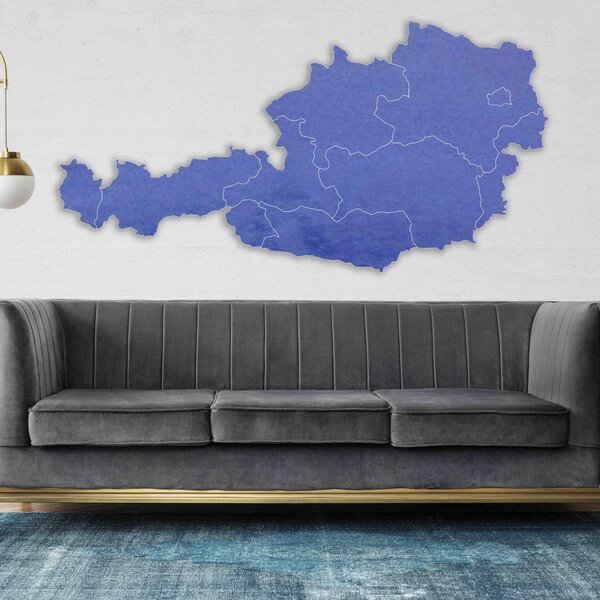 Drevená mapa na stenu Rakúsko - 10 ks | SENTOP M008: Preglejka - Biela farba 40 x 80 cm 4186-66103 M008