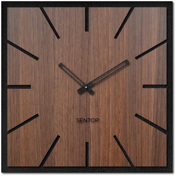 Drevené hodiny na stenu - KIOPO: Svetlé HDF - Orech Wenge HDF - Orech Wenge 30 cm 4200-68251 HDFK023