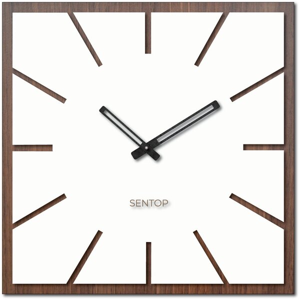 Drevené hodiny na stenu - KIOPO: Svetlé HDF - Orech Wenge HDF - Orech Wenge 30 cm 4200-68251 HDFK023