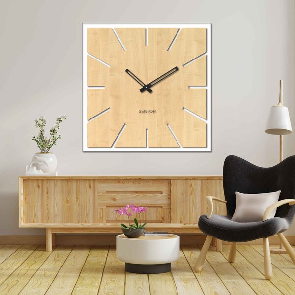 Drevené nástenné hodiny z HDF JAVOR - až 50 x 50 cm | HDFK022: Svetlé HDF - Javor HDF - Javor 30 cm 4198-68035 HDFK022