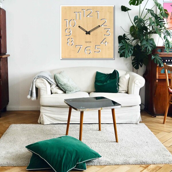 Drevené hodiny na stenu | JULR: Svetlé HDF - Javor HDF - Javor 30 cm 4206-69276 HDFK024-javor