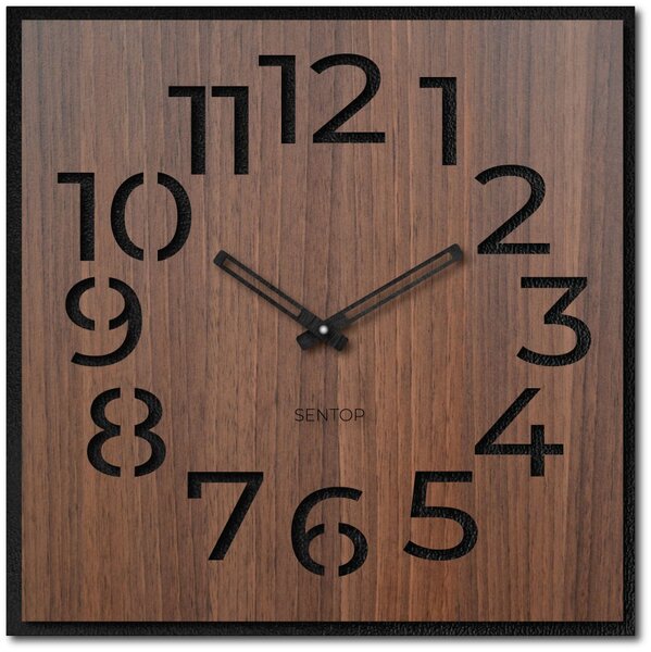 Drevené hodiny na stenu - Sentop | HDFK024 | orech wenge: Svetlé HDF - Orech Wenge HDF - Orech Wenge 30 cm 4203-69114 HDFK024-orech wenge