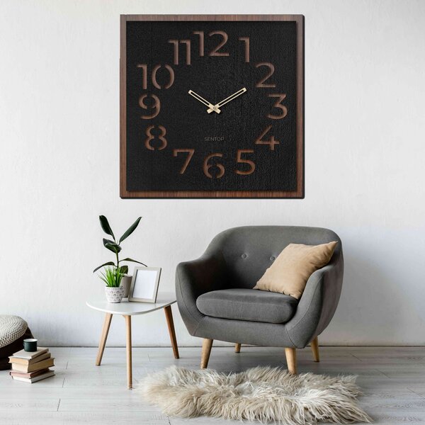 Drevené hodiny na stenu - Sentop | HDFK024 | orech wenge: Svetlé HDF - Orech Wenge HDF - Orech Wenge 30 cm 4203-69114 HDFK024-orech wenge