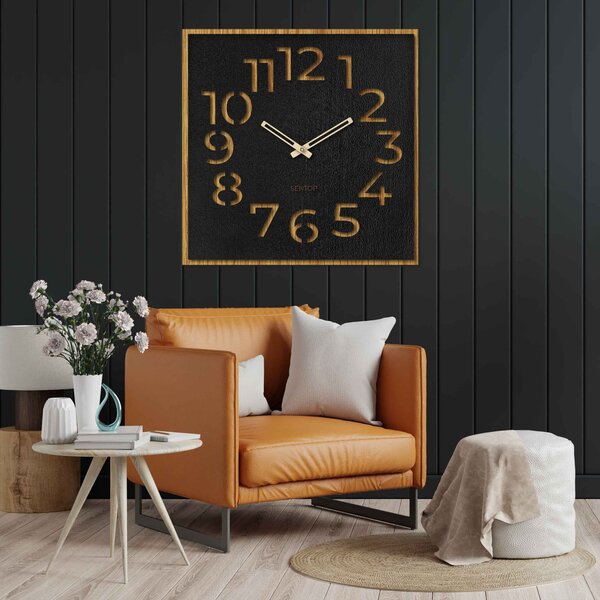 Drevené hodiny na stenu - Sentop | HDFK024 | dub: Svetlé HDF - Dub HDF - Dub 30 cm 4207-109162 HDFK024-dub