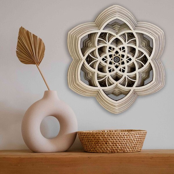Drevená mandala Harmónia z viacerých vrstiev až 90 x 100 cm: 45 x 40 cm 4214-69702 PR0456