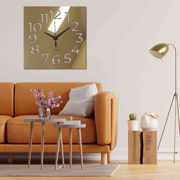 Hodiny na stenu štvorcové | PEMMA: Čierna Ral 9005 Čierne ručičky 30 cm 4209-107024 X0102