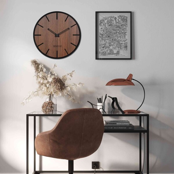 Nástenné hodiny z dreva - Sentop | HDFK026 | orech wenge: Svetlé HDF - Orech Wenge HDF - Orech Wenge 30 cm 4216-69766 HDFK026-orech wenge