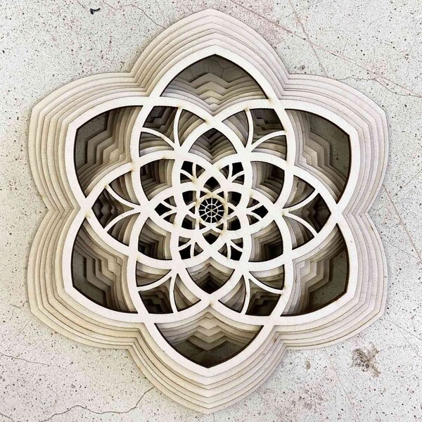 Drevená mandala Harmónia z viacerých vrstiev až 90 x 100 cm: 45 x 40 cm 4214-69702 PR0456