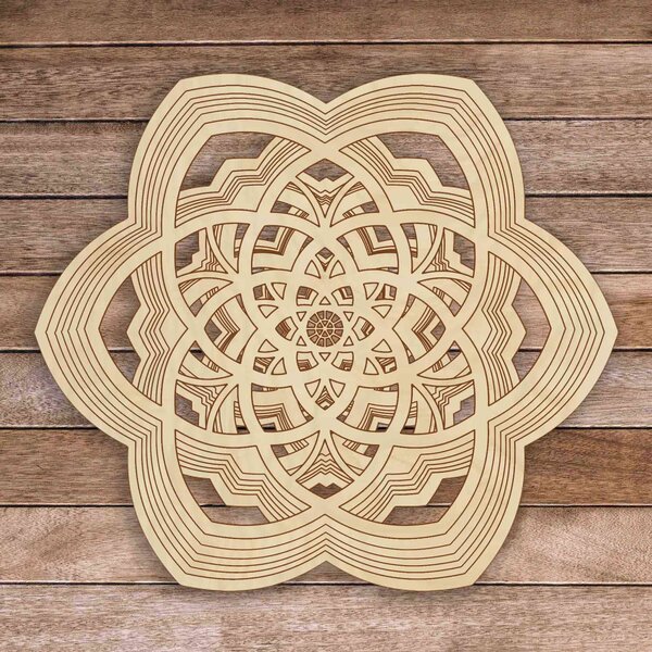 Drevená mandala Harmónia z viacerých vrstiev až 90 x 100 cm: 45 x 40 cm 4214-69702 PR0456