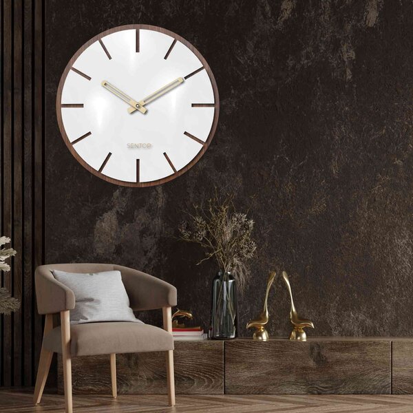 Nástenné hodiny z dreva - Sentop | HDFK026 | orech wenge: Svetlé HDF - Orech Wenge HDF - Orech Wenge 30 cm 4216-69766 HDFK026-orech wenge