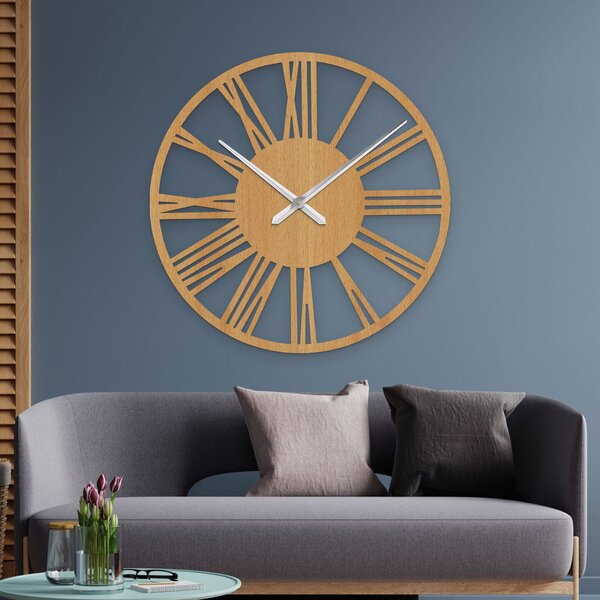Elegantné veľké rímske hodiny na stenu | RONI: HDF - čierna 80 cm 4223-75965 HDFK027