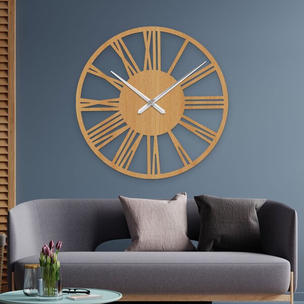 Elegantné veľké rímske hodiny na stenu | RONI: HDF - čierna 80 cm 4223-75965 HDFK027