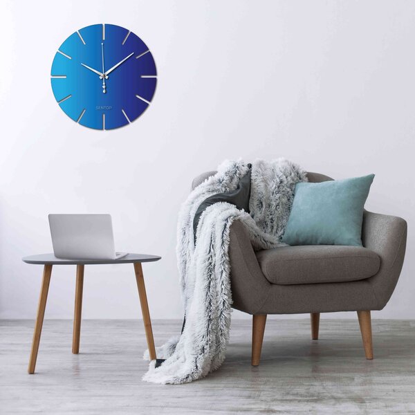 Hodiny na stenu z plexiskla farebné - APLEND: Šedá kovová Ral 7005 Strieborné ručičky 30 cm 4220-70063 X0106