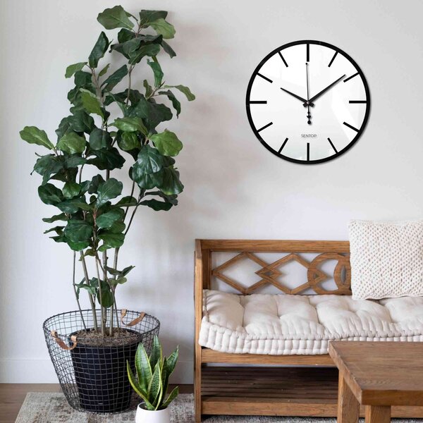 Hodiny na stenu z plexiskla dvojvrstvové | HEDVIG: Strieborné ručičky Biela Biela 30 cm 4219-69955 X0105