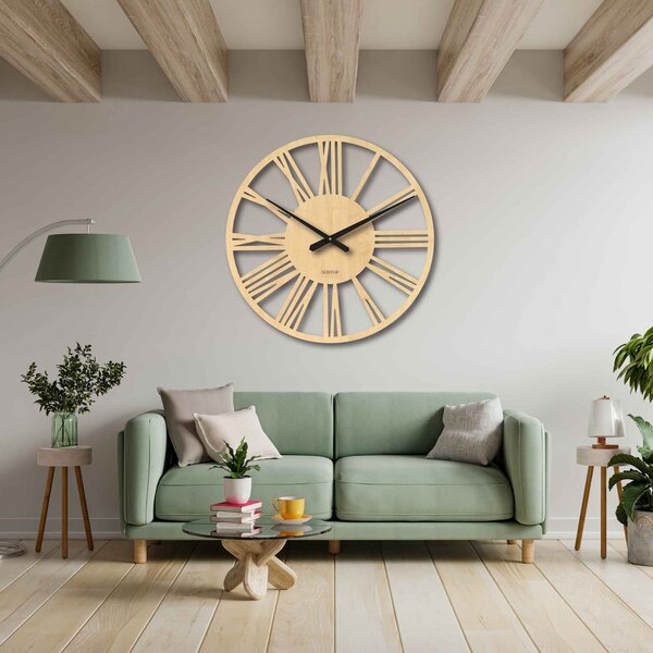Elegantné veľké rímske hodiny na stenu | RONI: HDF - čierna 80 cm 4223-75965 HDFK027