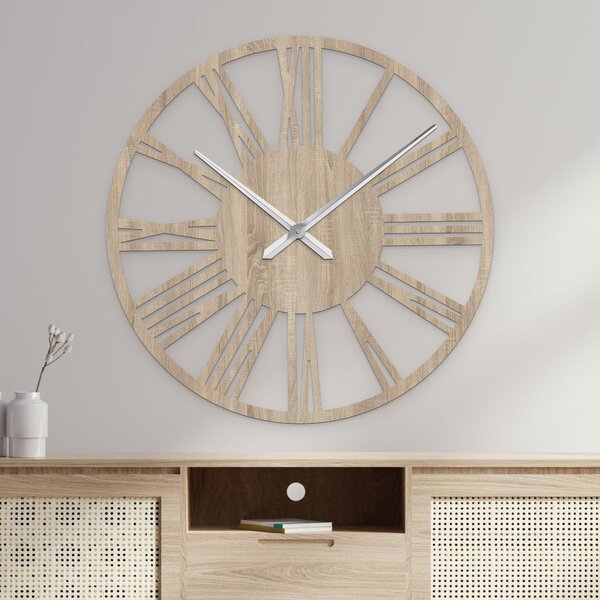 Elegantné veľké rímske hodiny na stenu | RONI: HDF - čierna 80 cm 4223-75965 HDFK027