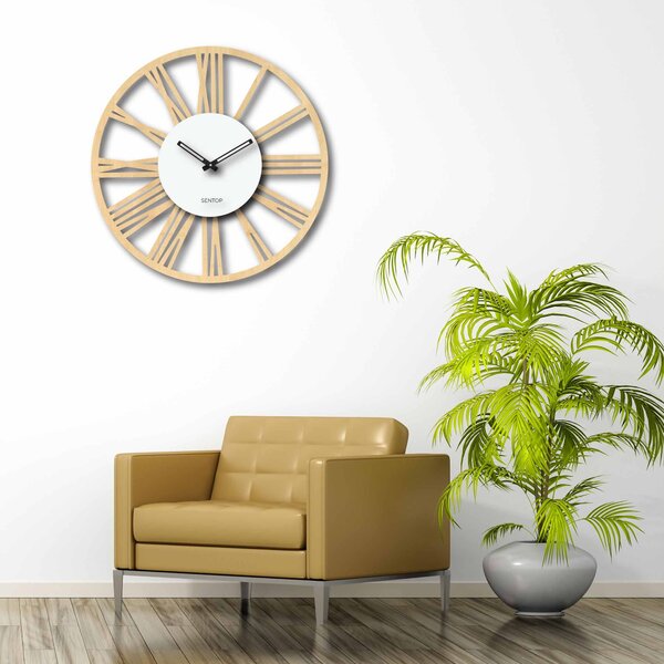 Nástenné hodiny rímske číslice - Sentop | HDFK028 | javor: Svetlé HDF - Javor HDF - Javor 30 cm 4227-70510 HDFK028-javor