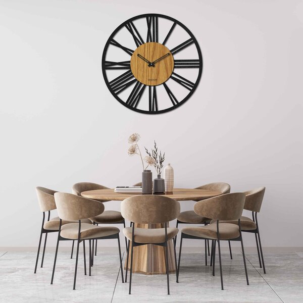 Nástenné hodiny rímske číslice dubové | ORFERIG: Svetlé HDF - Dub HDF - Dub 30 cm 4225-70781 HDFK028-dub