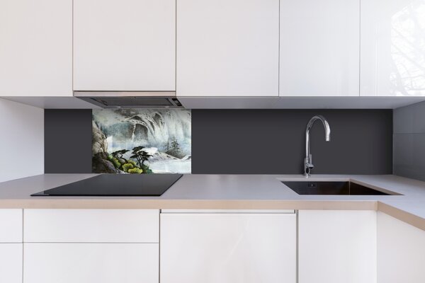 DIMEX | Plexisklo za kuchynskú linku PGT-06040-190 | 60 x 40 cm Maľba vodopádu