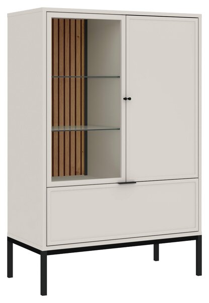 VITRÍNA, čierna, kašmírová, 76/115,5/40 cm MID.YOU - Sklenené vitríny, Online Only