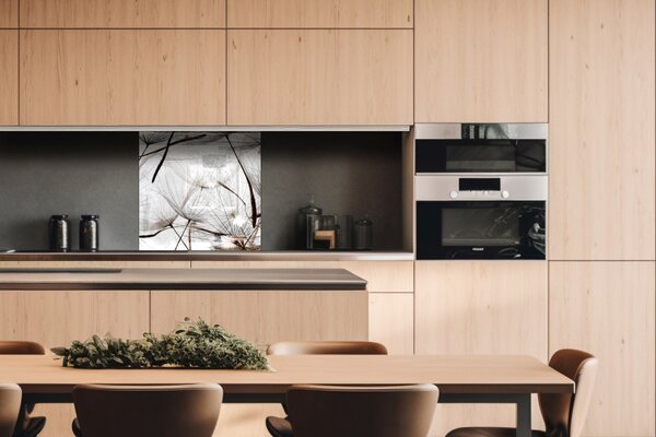 DIMEX | Plexisklo za kuchynskú linku PGT-06060-050 | 60 x 60 cm Páperie púpavy