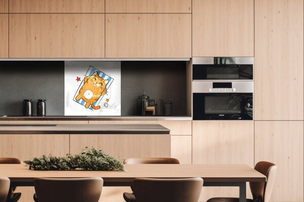DIMEX | Plexisklo za kuchynskú linku PGT-06060-184 | 60 x 60 cm Mačacie emócie