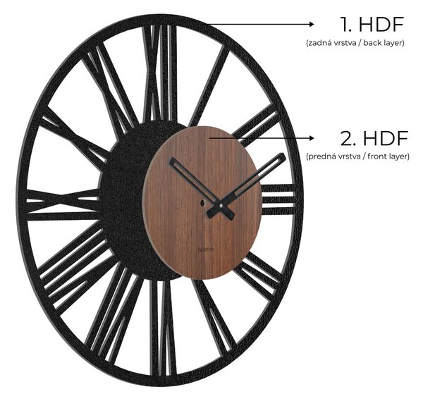 Nástenné hodiny rímske číslice - Orech wenge: Svetlé HDF - Orech Wenge HDF - Orech Wenge 30 cm 4228-70564 HDFK028-orech wenge