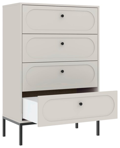 KOMODA, čierna, kašmírová, 75,9/115,5/40 cm MID.YOU - Komody, Online Only