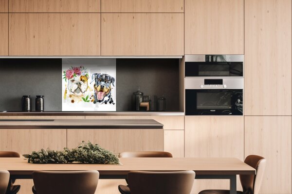 DIMEX | Plexisklo za kuchynskú linku PGT-06060-110 | 60 x 60 cm Portét psov