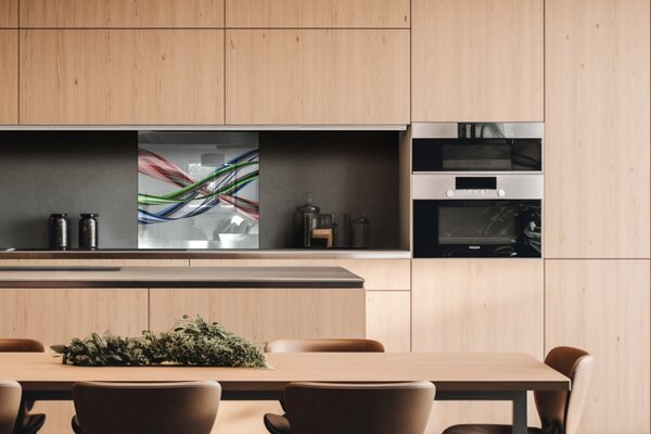 DIMEX | Plexisklo za kuchynskú linku PGT-06060-093 | 60 x 60 cm Trblietajúca sa vlna