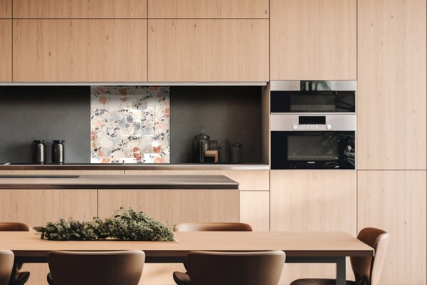 DIMEX | Plexisklo za kuchynskú linku PGT-06060-246 | 60 x 60 cm Podlaha teraco