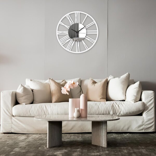 Nástenné hodiny z plexiskla - Sentop | X0107 | dvojvrstvové: Strieborné ručičky Biela Biela 30 cm 4232-71023 X0107