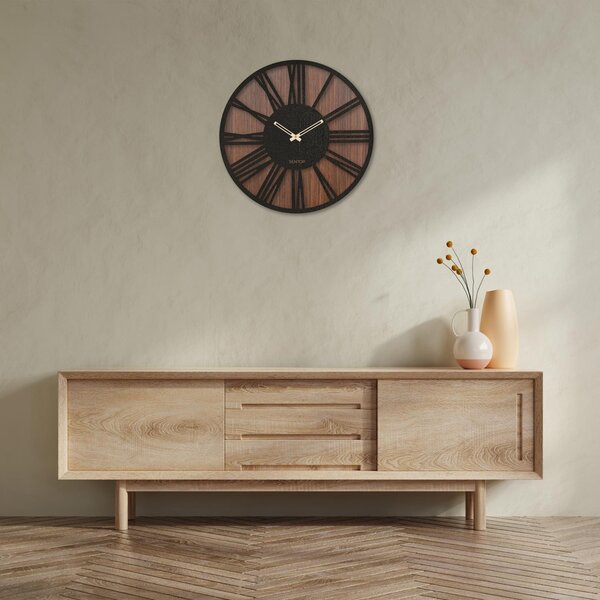 Nástenné drevené hodiny rímske číslice - Sentop | HDFK029 | orech wenge: Svetlé HDF - Orech Wenge HDF - Orech Wenge 30 cm 4231-70726 HDFK029-orech wenge