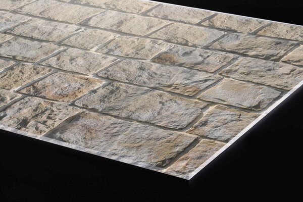 DIMEX | Plexisklo za kuchynskú linku PGT-08060-251 | 80 x 60 cm Múr z kamenných blokov