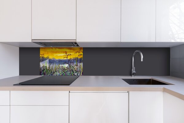 DIMEX | Plexisklo za kuchynskú linku PGT-06040-210 | 60 x 40 cm Denimová maľba lúčnej trávy