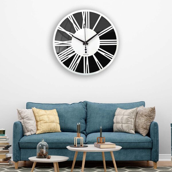 Nástenné hodiny z plexiskla - Sentop | X0110 | dvojvrstvové: Strieborné ručičky Biela Biela 30 cm 4234-71212 X0110