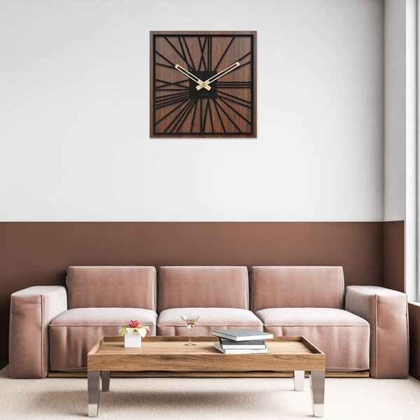 Drevené hodiny na stenu - Sentop | HDFK031 | orech wenge: Svetlé HDF - Orech Wenge HDF - Orech Wenge 30 cm 4238-71475 HDFK031-orech wenge