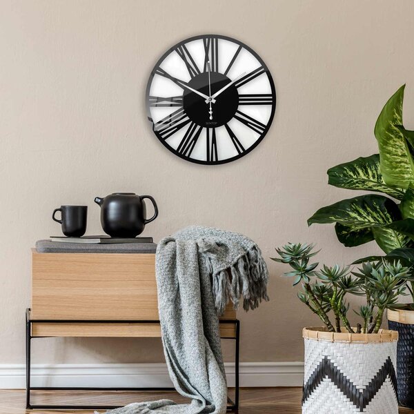 Nástenné hodiny z plexiskla - Sentop | X0110 | dvojvrstvové: Strieborné ručičky Biela Biela 30 cm 4234-71212 X0110