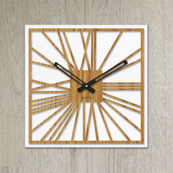 Drevené hodiny na stenu - Sentop | HDFK031 | dub: Svetlé HDF - Dub HDF - Dub 30 cm 4240-71583 HDFK031-dub