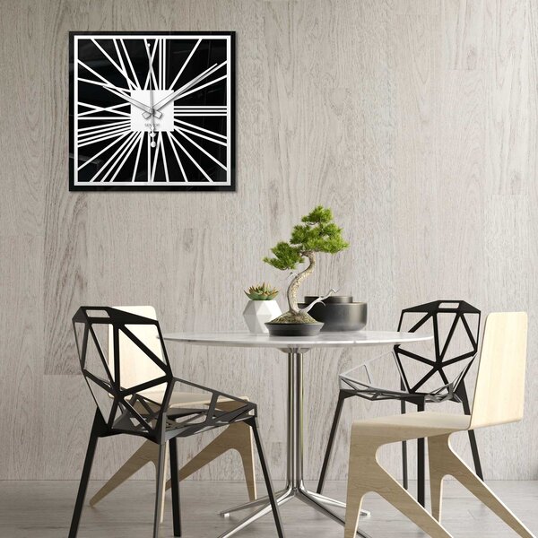 Zrkadlové nástenné hodiny z plexiskla - Dvojvrstvové: Strieborné ručičky Biela Biela 30 cm 4241-71664 X0112
