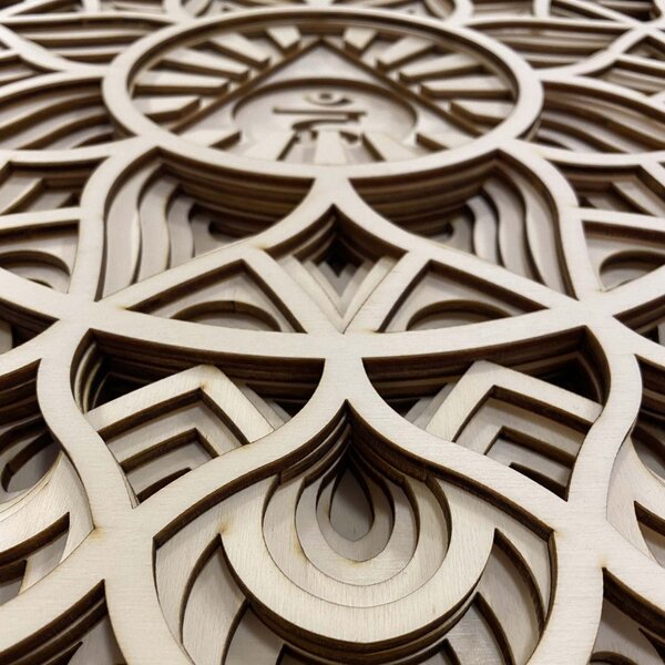 Veľký 3D drevený obraz na stenu I Mandala komunikácie: Rozmer 30 x 30 cm 4244-71785 PR0460