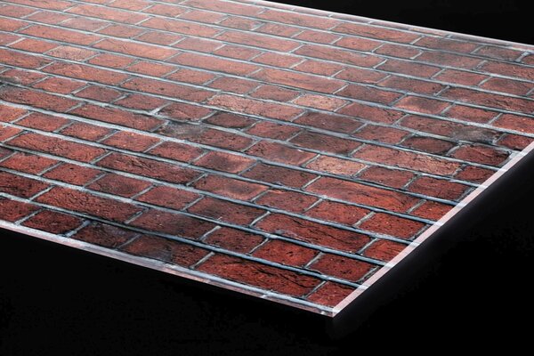 DIMEX | Plexisklo za kuchynskú linku PGT-06040-301 | 60 x 40 cm Tmavo červené tehly